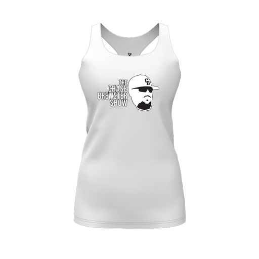 [CUS-DFW-RCBK-PER-WHT-FYS-LOGO1] Racerback Tank Top (Female Youth S, White, Logo 1)