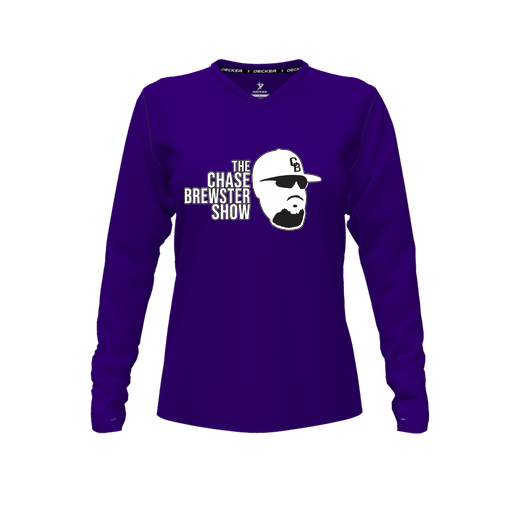 [CUS-DFW-TEES-CMF-VNK-LSL-PUR-FYXS-LOGO1] Comfort T-Shirt (Female Youth XS, Purple, V Neck, Logo 1, Long Sleeve)