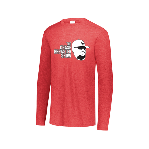 [FTLCUBRD-AXS-LOGO1] Decker Men's Tri-Blend T-Shirt - Long Sleeve (Adult XS, Red)