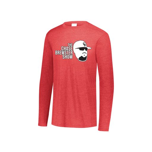 [FTLCUBRD-YS-LOGO1] Decker Youth Tri-Blend T-Shirt - Long Sleeve (Youth S, Red)