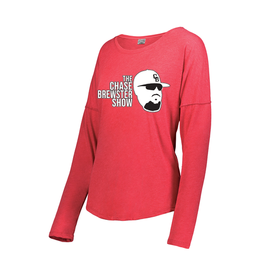 [3077.V96.S-LOGO1] Ladies LS Ultra-blend T-Shirt (Female Adult S, Red)