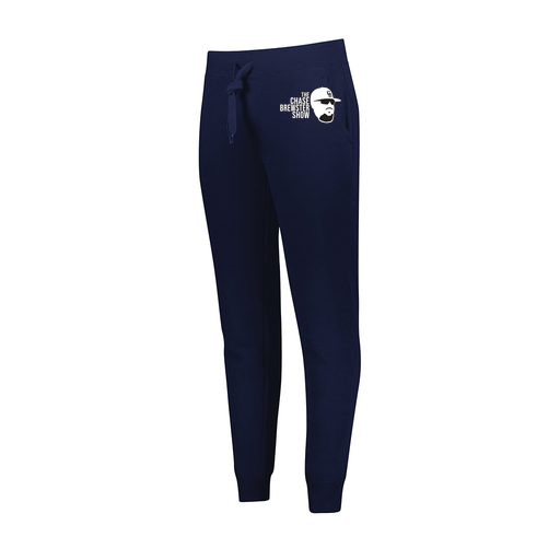 [229748.065.XS-LOGO1] Ladies 60/40 Fleece Jogger (Female Adult XS, Navy)